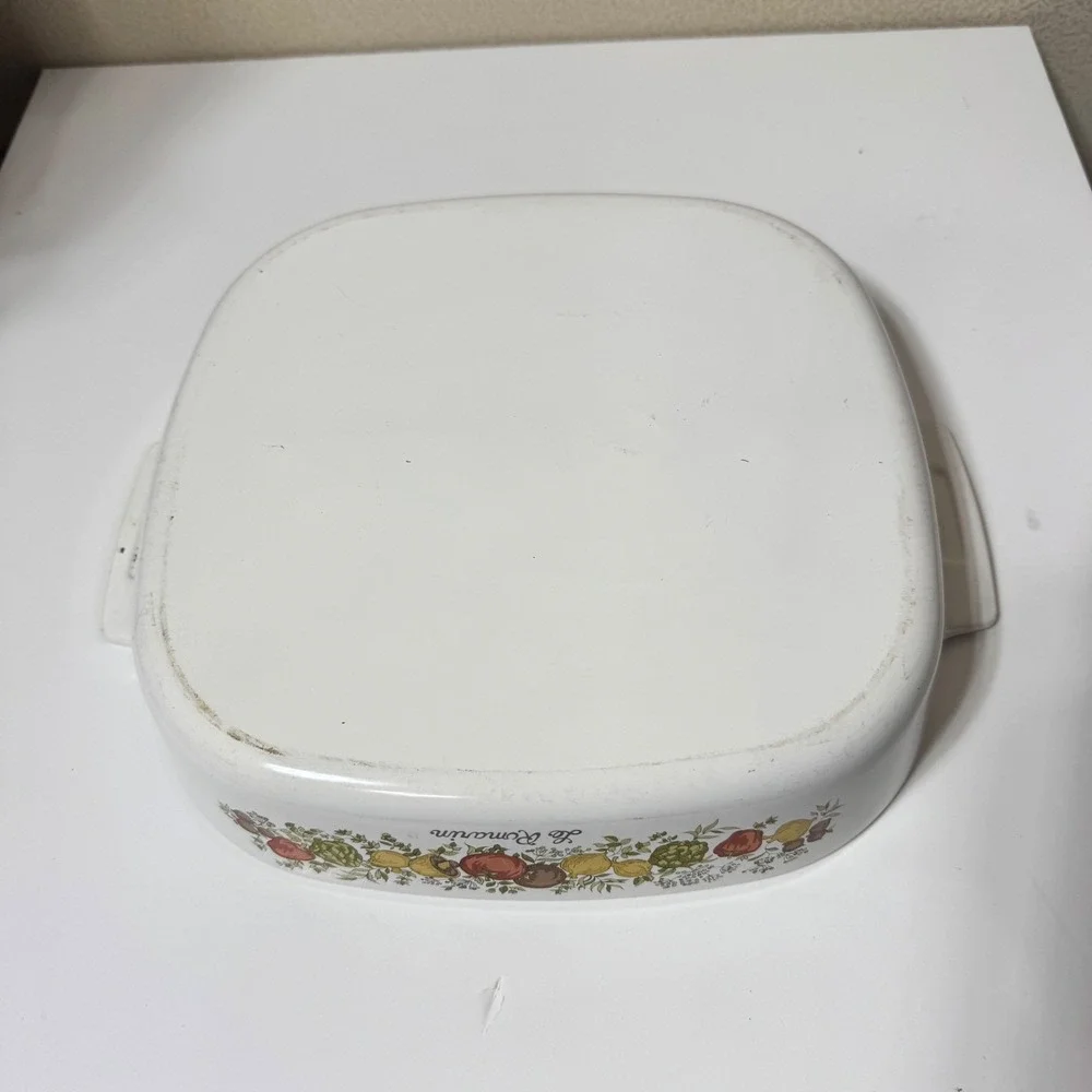 Corning Ware Le Romarin Spice O Life 10x10x2 Casserole Dish A-10-B Vintage Lid